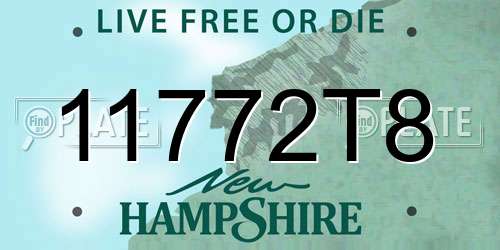 11772T8 New Hampshire License Plate