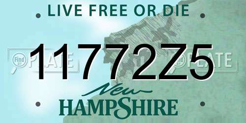 11772Z5 New Hampshire License Plate