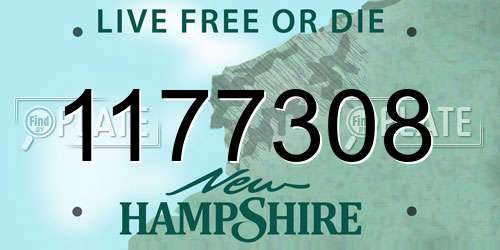 1177308 New Hampshire License Plate