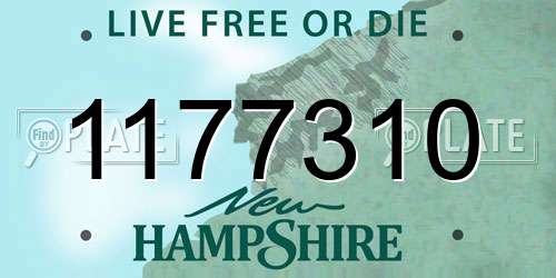 1177310 New Hampshire License Plate