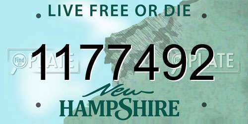 1177492 New Hampshire License Plate