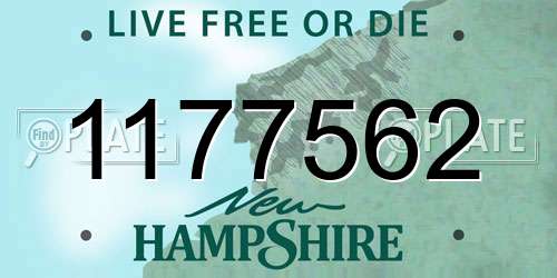 1177562 New Hampshire License Plate