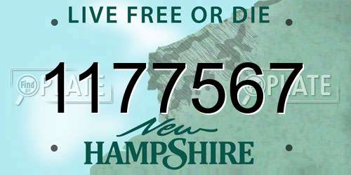 1177567 New Hampshire License Plate