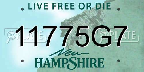 11775G7 New Hampshire License Plate