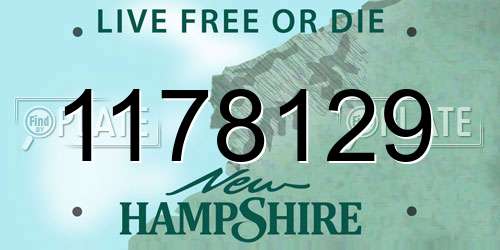1178129 New Hampshire License Plate