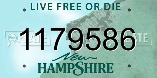 1179586 New Hampshire License Plate