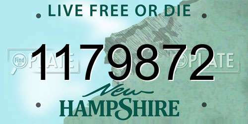 1179872 New Hampshire License Plate