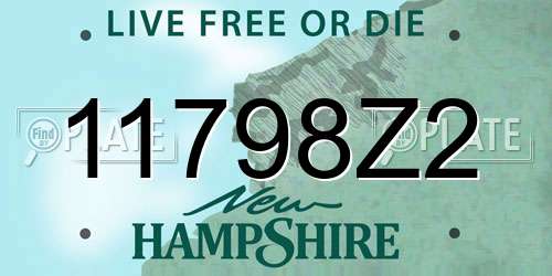 11798Z2 New Hampshire License Plate