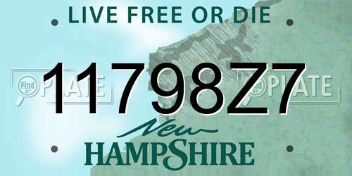 11798Z7 New Hampshire License Plate