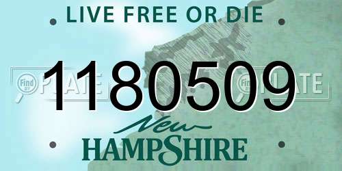 1180509 New Hampshire License Plate
