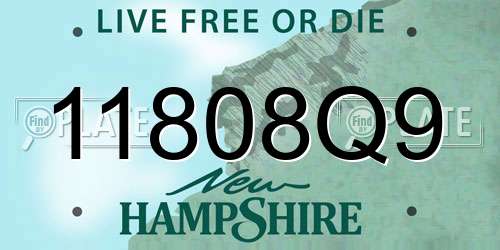 11808Q9 New Hampshire License Plate