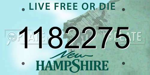1182275 New Hampshire License Plate