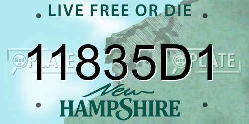 11835D1 New Hampshire License Plate