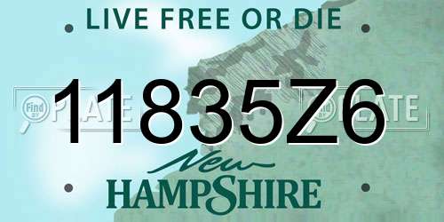 11835Z6 New Hampshire License Plate