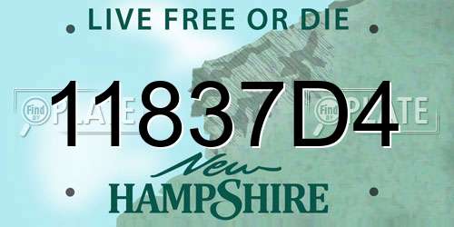 11837D4 New Hampshire License Plate