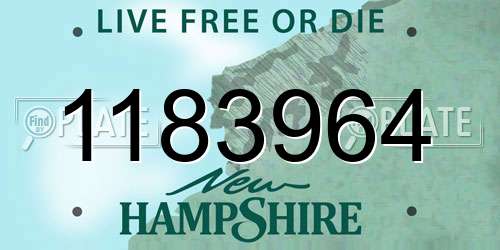 1183964 New Hampshire License Plate