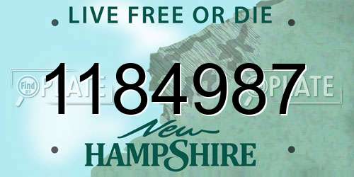 1184987 New Hampshire License Plate