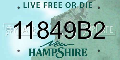 11849B2 New Hampshire License Plate