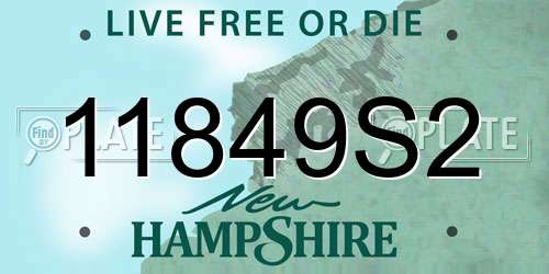 11849S2 New Hampshire License Plate