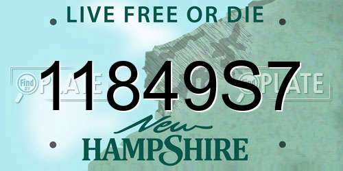11849S7 New Hampshire License Plate