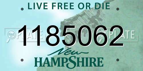1185062 New Hampshire License Plate