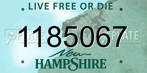 1185067 New Hampshire License Plate