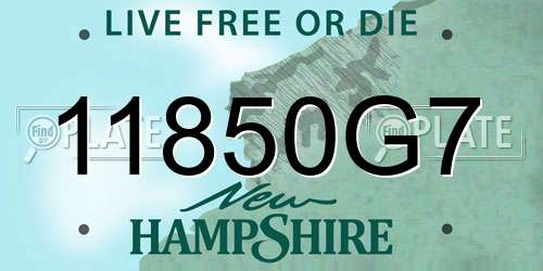 11850G7 New Hampshire License Plate