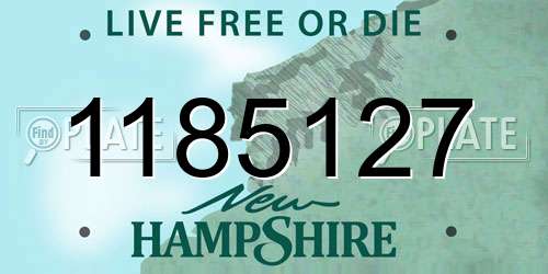 1185127 New Hampshire License Plate