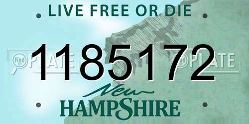 1185172 New Hampshire License Plate