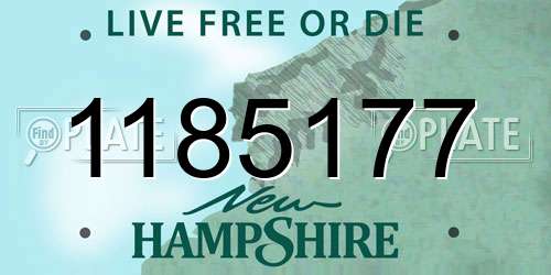 1185177 New Hampshire License Plate