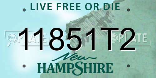 11851T2 New Hampshire License Plate