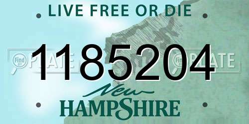 1185204 New Hampshire License Plate
