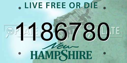 1186780 New Hampshire License Plate