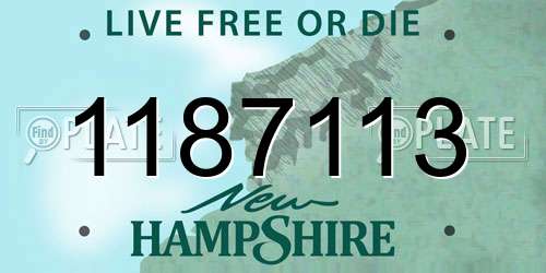 1187113 New Hampshire License Plate