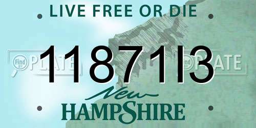 11871I3 New Hampshire License Plate