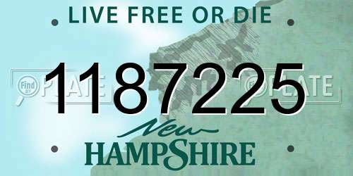 1187225 New Hampshire License Plate