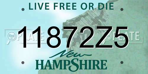 11872Z5 New Hampshire License Plate