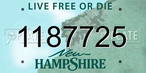 1187725 New Hampshire License Plate