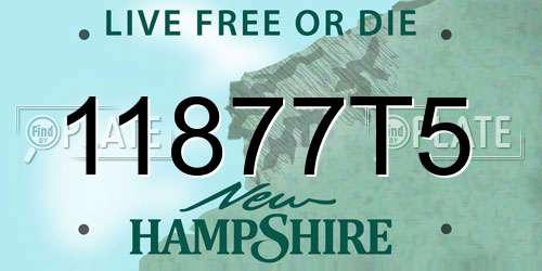 11877T5 New Hampshire License Plate