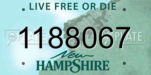 1188067 New Hampshire License Plate