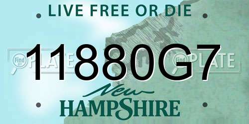 11880G7 New Hampshire License Plate