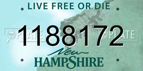 1188172 New Hampshire License Plate
