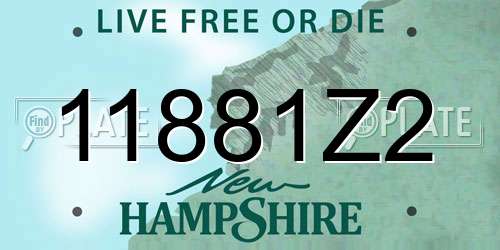 11881Z2 New Hampshire License Plate