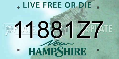 11881Z7 New Hampshire License Plate