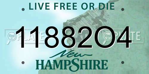 11882O4 New Hampshire License Plate