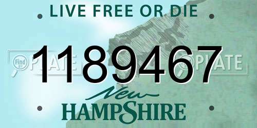 1189467 New Hampshire License Plate