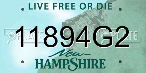 11894G2 New Hampshire License Plate