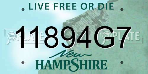 11894G7 New Hampshire License Plate