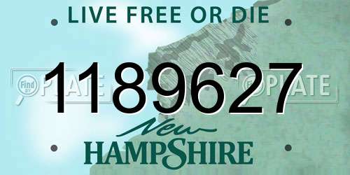 1189627 New Hampshire License Plate
