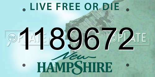 1189672 New Hampshire License Plate